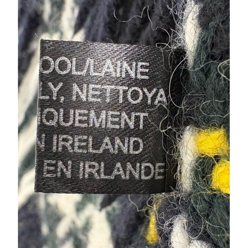 Handmade Irish Wool Blanket John Branigan 100% Pure Wool Throw BlackYellow 50x66 - Picture 6 of 8